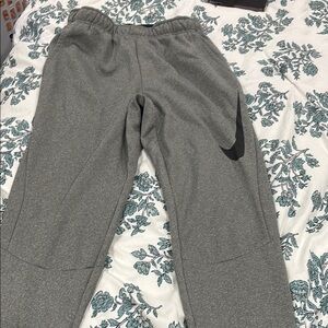 Nike Gray and Black Joggers with Relaxed Fit